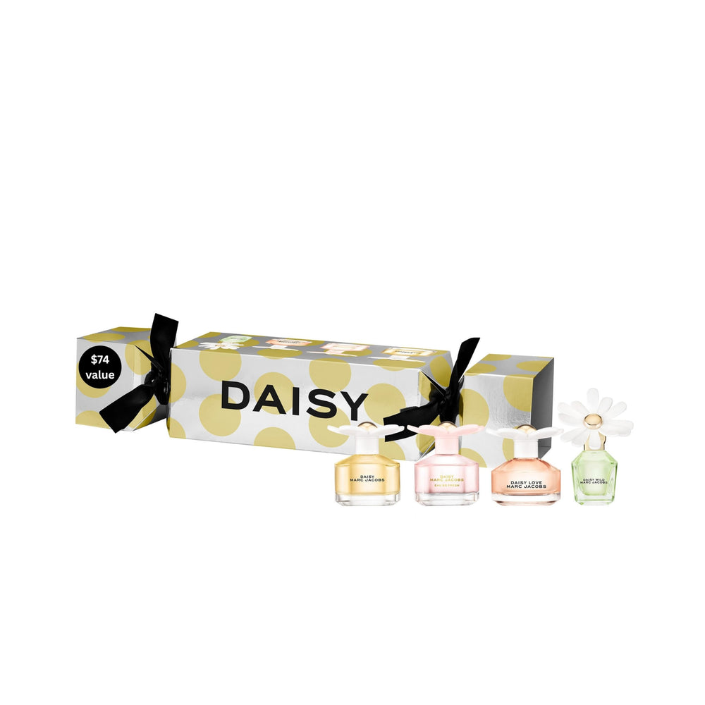 Marc Jacobs Daisy discovery set front packaging showing four mini bottles for gifting convenience