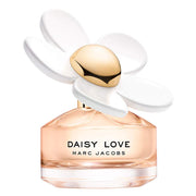 Marc Jacobs Daisy Love front bottle shown upright benefits a stylish vanity display