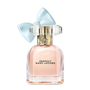 Marc Jacobs bottle front view showing pink glass and charm for stylish presentation