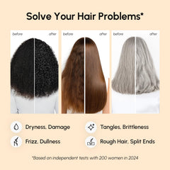 MAREE keratin and biotin ingredients display highlighting repair benefit