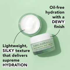 Mario Badescu cream on fingertip demonstrating smooth spreadability and hydration