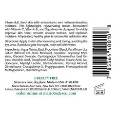 Mario Badescu cream texture close-up showing lightweight consistency and quick absorption