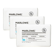 MARLOWE. front packaging showing sage and fir bar, highlights longevity