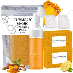 MAROJEIF front packaging of turmeric wash and care set showing components