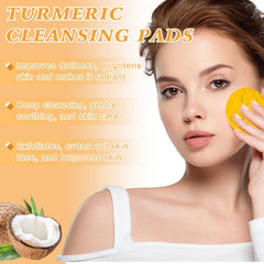 MAROJEIF turmeric scrub pad texture close-up showing soft exfoliation