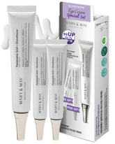 Mary&May front packaging showing the full-value eye cream set and quick regimen benefit