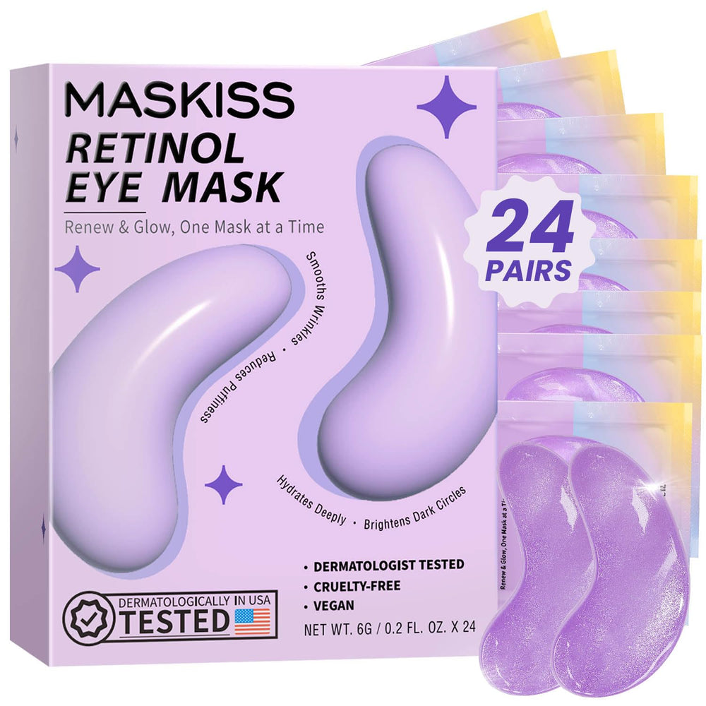 Maskiss boxed lavender pack front view showing count and benefit of under-eye refresh