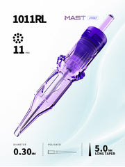 MAST TATTOO clear cartridge body close-up revealing easy tip inspection benefit
