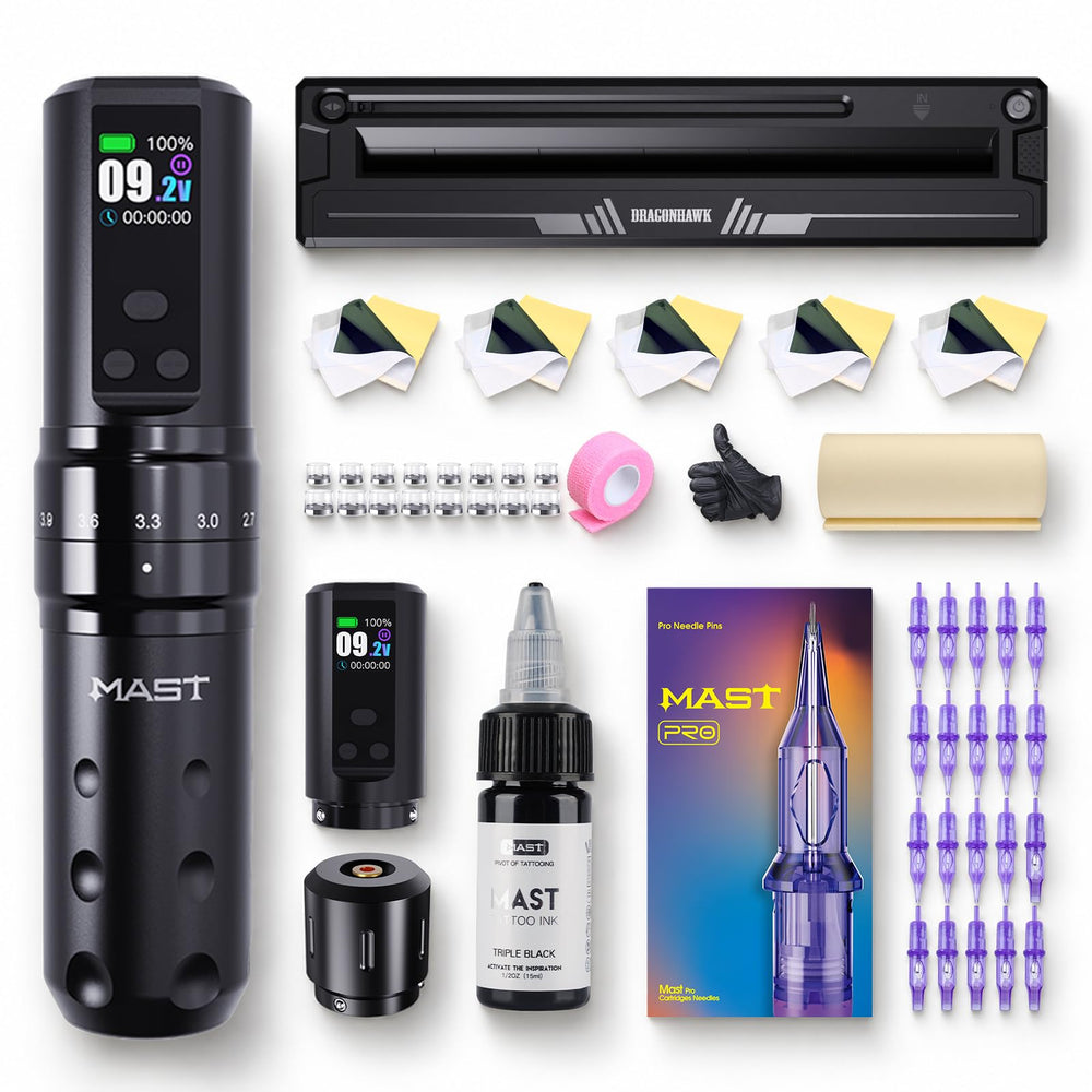 MAST TATTOO front view of Fold2 Pro kit showing portable benefits