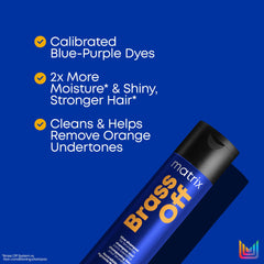 MATRIX before and after hair comparison showing reduced brassiness