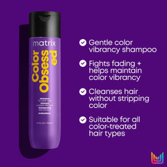 Matrix Color Obsessed label close-up highlighting antioxidant claim and ingredient details