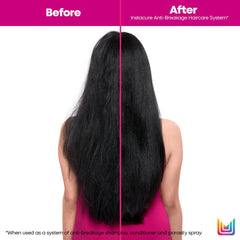 Matrix Instacure pump dispensing shampoo demonstrating easy salon use