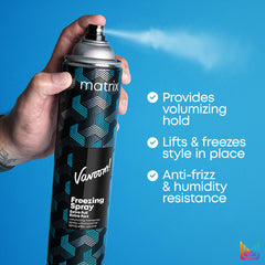 Matrix Vavoom can in hand to show size and travel-friendly 15 oz scale