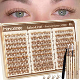 Mavphnee front packaging showing full brown lash cluster kit for easy at-home use