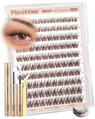 Mavphnee front packaging showing full brown lash cluster kit benefit convenience