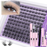 Mavphnee front packaging showing complete lash clusters kit and tools for easy application