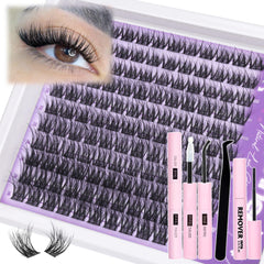 Mavphnee front packaging showing complete lash clusters kit and tools for easy application