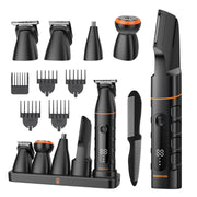 MAXGROOM front view showing all included heads and neat organization