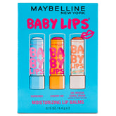 Maybelline Baby Lips 3-pack front packaging showing all three shades and portability