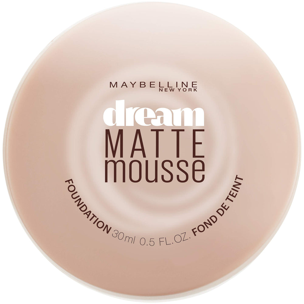 Maybelline Dream Matte Mousse jar front showing label and compact design benefit travel-friendly