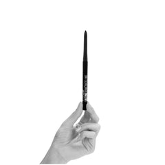 Maybelline pencil tip close-up illustrating creamy jet black pigment for precise lines