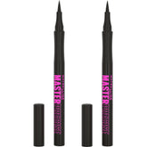 MAYBELLINE front view of black liquid eyeliner shows sleek packaging and portability