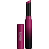 Maybelline slim bullet front view showing More Berry shade and precise tip benefit