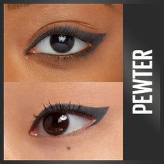 Maybelline Unstoppable pewter tip closeup showing precise self-sharpening point