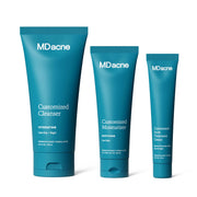 MDacne kit front packaging showing complete 3-step system benefits