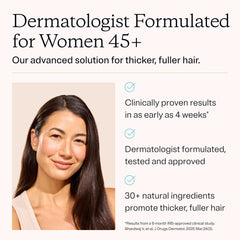 MDhair keratin restore shampoo bottle highlighting scalp-balancing benefit