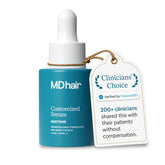 MDhair Restore Serum front bottle shot showing product and benefits