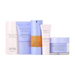Meaningful Beauty kit front packaging showing complete travel set and benefits