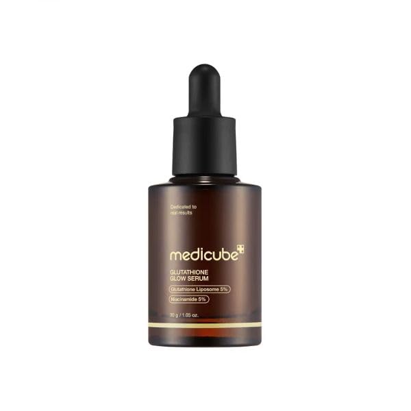 medicube bottle front packaging showing label and glow benefits