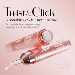 medicube twist-and-click pump detail demonstrating precise dispensing advantage