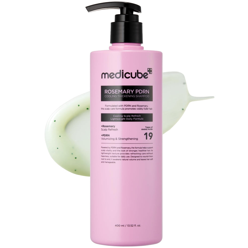 medicube bottle front view showing product and easy use benefits