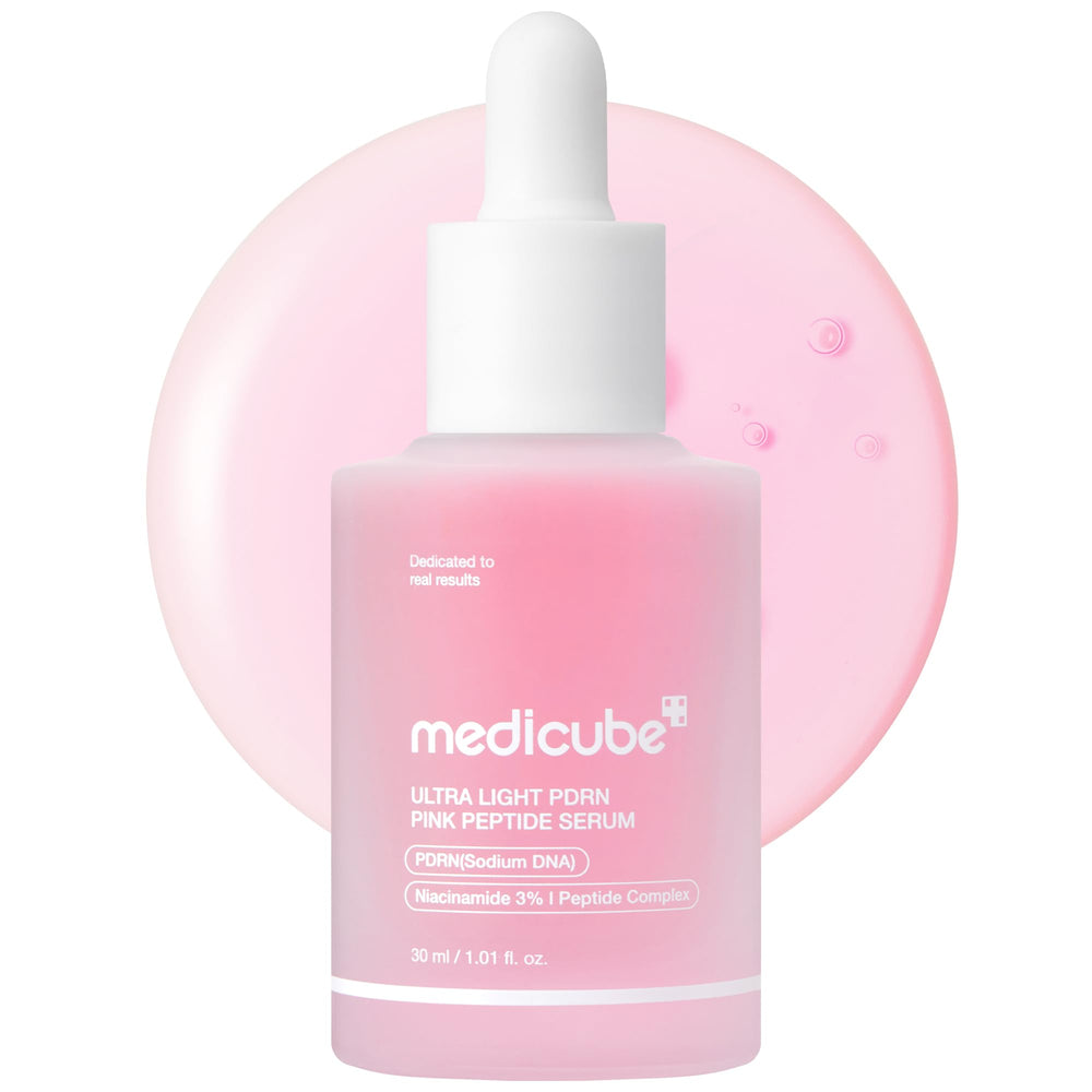 medicube front packaging showcasing compact serum bottle and benefits