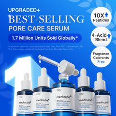 medicube close-up of watery-serum texture illustrating fast-absorbing feel benefit: smooth application