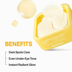 MEDIHEAL patch applied under-eye demonstrating instant hydration and smoothing