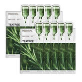 MEDIHEAL front packaging showing calming tea tree mask benefits