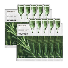 MEDIHEAL front packaging showing calming tea tree mask benefits