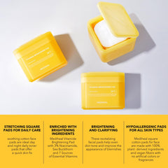 MEDIHEAL pad held in hand to show size and scale, useful for planning daily use