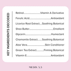 medix 5.5 applied to neck and décolletage demonstrating firmer-looking smoothing effect