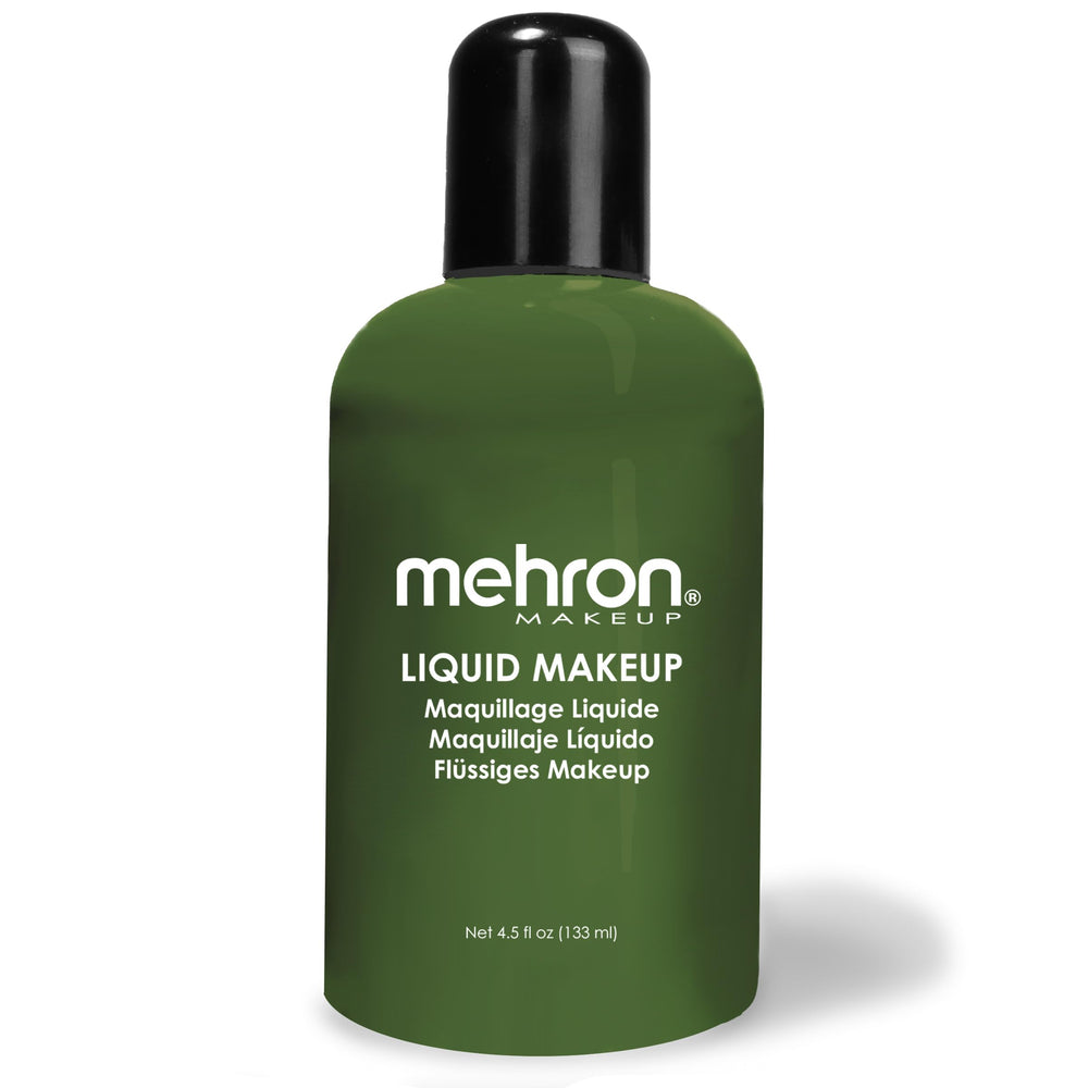 Mehron Makeup green bottle front label showing product and brand benefits