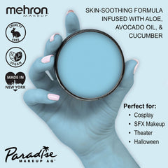Mehron Paradise AQ swatches on skin demonstrating opacity and blendability