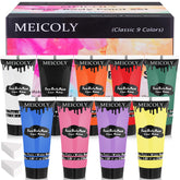 MEICOLY front box display showing nine colors and portable kit benefit