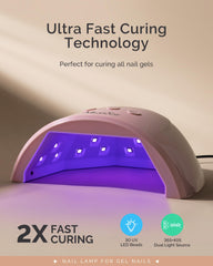 MelodySusie hand inside lamp demonstrating full-hand cure speed benefit