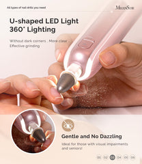MelodySusie in-use pedicure photo showing safe toenail filing and steady control benefit