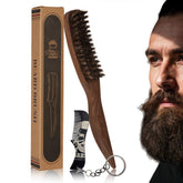 MenGate walnut beard brush front showing classic finish and control