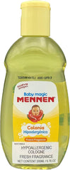 Mennen Baby Magic bottle beside a ruler demonstrating compact size for travel and on-the-go use