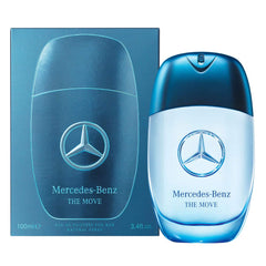 Mercedes‑Benz The Move styled display of grapefruit and cardamom notes, brand highlighting fragrance character
